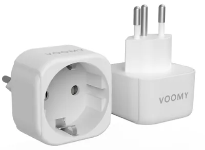 Produktbild von Voomy Reiseadapter Typ J – 2er Set – Für Schweiz, Madagaskar und mehr – Kompakter Reisestecker – Weiß, Typ J, Typ C (Euro-Stecker), 100 - 250 V, 50 - 60 Hz, 10 A, Weiß