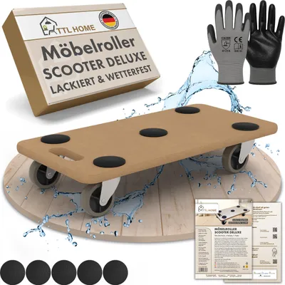 Produktbild von TTL HOME Möbelroller SCOOTER DELUXE 58x30x11cm 250kg Rollbrett Transportroller Gummirollen stabil