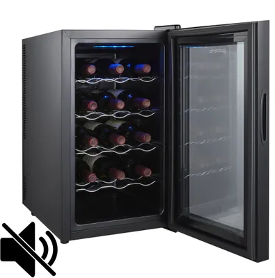 Zdjęcie produktu dla Guzzanti GZ1535, Termoelektryczna chłodziarka do wina, Wolnostojący, 15 butel., Światło wewnętrzne, Czarny