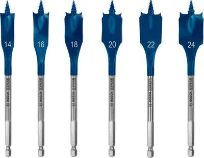 Image de Mèches plates BOSCH 2608900332 Self Cut Speed set de 6 pièces 14 16 18 20 22 24 mm