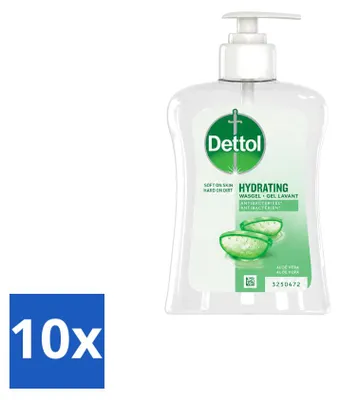 Produktbild von 10 x Dettol Antibakterielle Handseife - Aloe Vera - 250 ml - Vorteilspackung - 10 Stücke
