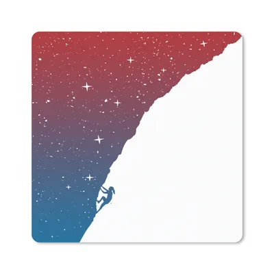 Produktbild von MuchoWow® Mauspad Mousepad Nacht - Klettern - Sterne - Rot - Blau 30x30 cm - Mousepads - Maus Mat - Pad - Mausunterlage - Gaming