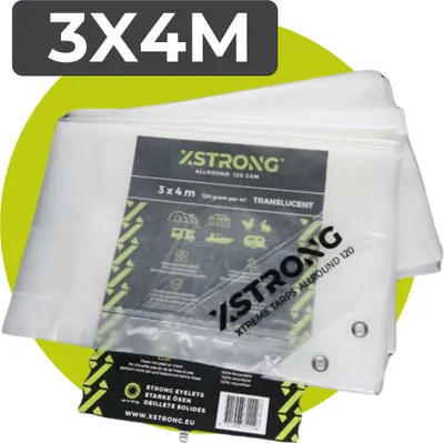 Produktbild von Xstrong Allround 120- Abdeckplane - 3 x 4 - transparant - Wasserdicht - UV-beständig