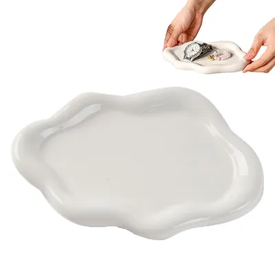 Keramik Schmuckschale Wolkenform weiß 19,5x13,5 cm
