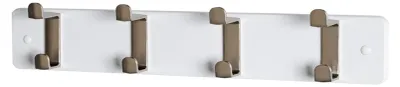Produktbild von Haku Garderobenleiste aus MDF Nachbildung weiß, 4 Garderobenhaken aus Metall