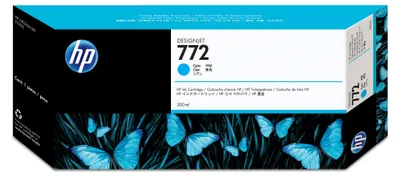 Produktbild von HP 772 Cyan DesignJet Druckerpatrone, 300 ml, HP Designjet Z5200 PostScript Drucker, Thermal Inkjet, Cyan, CN636A, Singapur, 283 mm