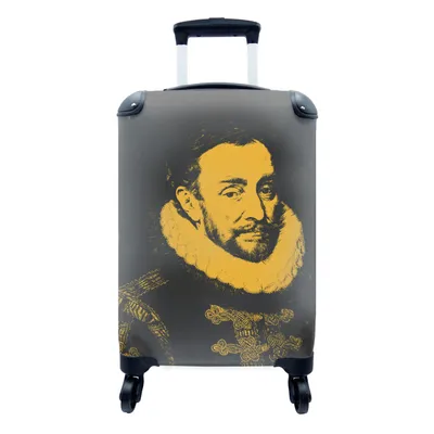Produktbild von MuchoWow® Koffer Handgepäck Trolley Rollkoffer Kleine Reisekoffer mit 4 Rollen - Wilhelm von Oranien - Adriaen Thomasz - Gelb - Cabin Size < 55x40x23 cm & 55x40x20 cm - Fotokoffer - Kabinenkoffer - Boardgepäck - Reise-Box - Reisekoffer - Reisegepäck - Koffer mit Bild - Trolley für Kinder