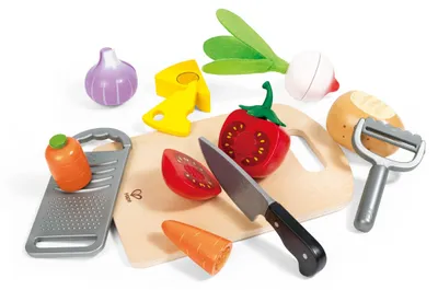 Produktbild von Hape Kochgrundlagen - Holz Küchenspielzeug für Kinder, Spielküche Zubehör, realistisches Kochset für Rollenspiel, Lernspielzeug und Kreativspielzeug
