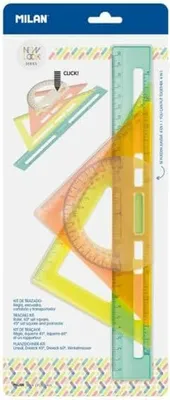 Produktbild von Milan 359801NL, Schreibtisch-Lineal, Kunststoff, Transparent, mm, 4 Stück(e)