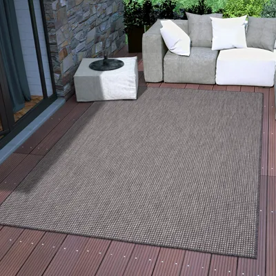 Produktbild von TT Home In-& Outdoorteppich Wetterfest Terrasse Meliert Modern Unifarben Ethno Design Größe 80x150 cm