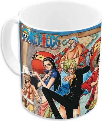 Produktbild von One Piece Group Motiv Tasse aus Keramik, offiziell lizenziert, 320 ml Fassungsvermögen