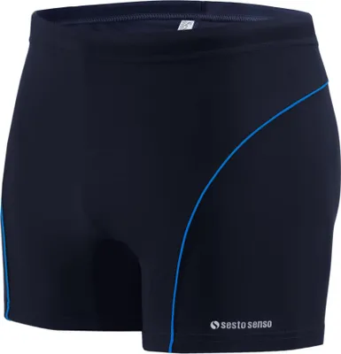 Produktbild von Sesto Senso Herren Badehose Sportlich wasserdicht zum Schwimmen enganliegende Bademode Größe L Blau