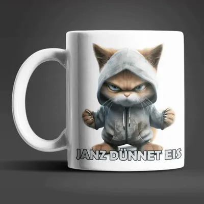 Produktbild von Katze Janz Dünnet Eis Keramik Kaffeetasse Teetasse Tasse Geschenke