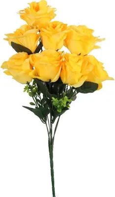 Produktbild von Gelber Strauß künstlicher Rosen - 7 Stück, Höhe 54 cm