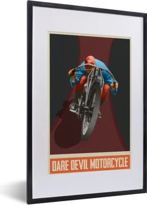 Produktbild von MuchoWow® MuchoWow® Gerahmtes Poster Mancave - Motor - Vintage - Zeichnung 40x60 cm - Poster mit zchwarzem Bilderrahmen - Poster in Rahmen