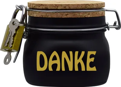 Produktbild von Spardose Geld Geschenk Ideen Danke Schwarz Größe S 0.5 Liter