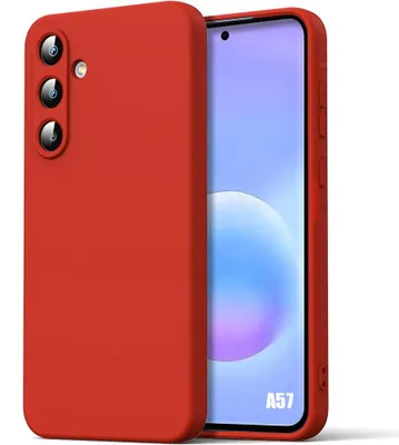 Image de Coque pour Samsung Galaxy A57 5G, Protection Silicone Souple Doux Slim Anti-Rayures Rouge