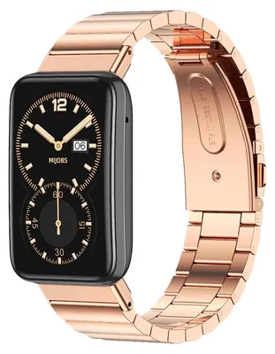 Produktbild von By Qubix Edelstahl Gliederarmband - Roségold - passend für Xiaomi Smart band 7 Pro