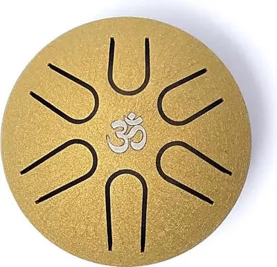 Productafbeelding van Hluru Mini Tongtrommel Goudkleurig 6 Noten Amajor - ±7,5cm