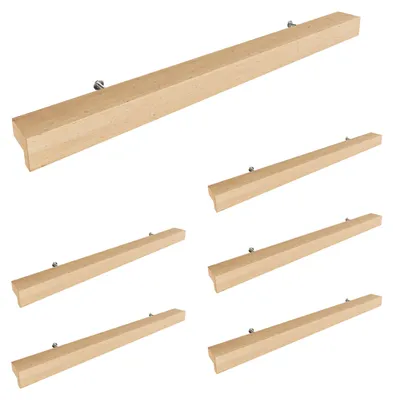 Produktbild von Sossai Holz Möbelgriffe aus Buche | GAH01 | Lochabstand 224mm, Länge 304mm, 6 Stück