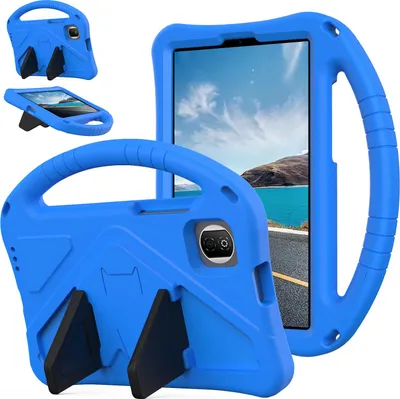 Immagine prodotto di Custodia per bambini per Honor Pad X7 8.7", custodia antiurto leggera in EVA con supporto pieghevole e maniglia blu