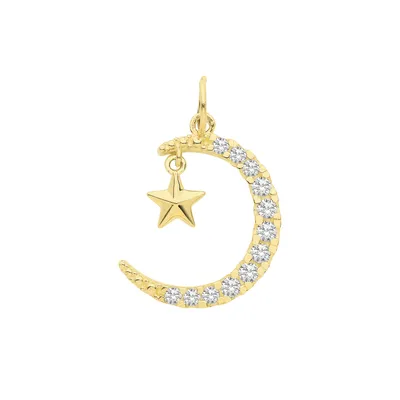 Produktbild von Atemberaubender 9 Karat (375) Gold Damen - Anhänger mit Zirkonia - 14mm*11mm; TRS34504