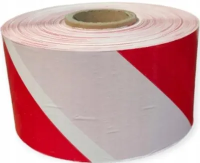 Produktbild von Paper-tech Warnband Absperrband weiß-rot 500m Folie