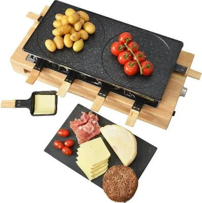 Image de Appareil à raclette 8 personnes 1500w - Kitchen Chef - KCWOOD8MAXI -