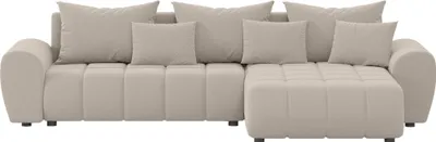 Produktbild von FEDVE Ecksofa Eide L aus Velvet mit Schlaffunktion, Beige