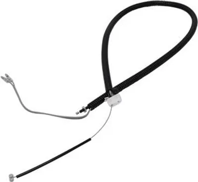 A product shot of a steering cable assembly against a white background.
