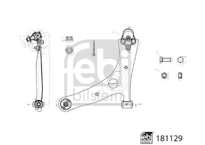 Produktbild von FEBI BILSTEIN 181129 Querlenker Vorne Links für TOYOTA RAV 4 II (CLA2, XA2, ZCA2, ACA2) Dreieckslenker (NKW)