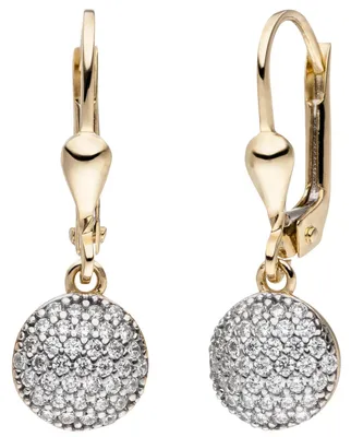 Produktbild von Ohrhänger aus 333 Gold Gelbgold mit 74 Zirkonia Ohrringe Ohrschmuck Damen