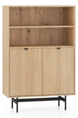 Obrázek produktu pro Selsey HEGGERS – skříňka se 2 dvířky a 2 výklenky, dub Mavelie, 92 cm