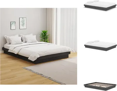 Obrázek produktu pro vidaXL Postel z masivu šedá 135x190 cm - Postele a válendy