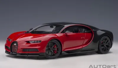 Produktbild von Autoart 70996 Bugatti Chiron 2019 rot carbon 1:18
