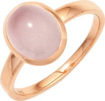 Produktbild von JOBO Damen Ring 585 Gold Rotgold 1 Rosenquarz rosa Goldring Größe 58