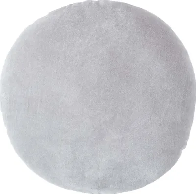 Produktbild von HOMESCAPES Samt Kissen, 40 cm rund, hellgrau