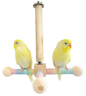 Productafbeelding van Houten vogelspeelgoed, carrousel en zitstokken voor parkieten, M