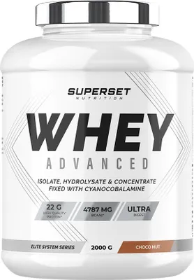 Image de Whey protéine - Superset Nutrition - 100% WHEY PROTEINE ADVANCED (2kg) - Saveur Nutella