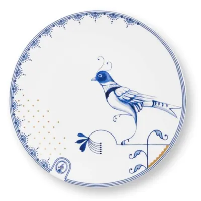 Produktbild von Pip Studio Gebäckteller Pip & The Blue Bird White (17,9cm)