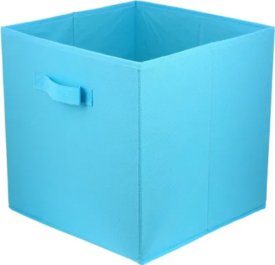 Image de Boîte de rangement textile LAVITA turquoise 31x31x31