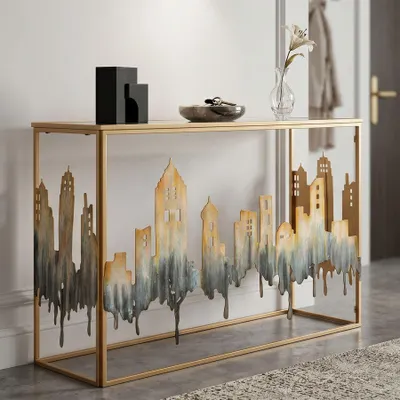 Immagine prodotto di Consolle in metallo e specchio multicolore cm 110x38,5x81