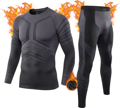 Obrázek produktu pro Pánský set termoprádla z bambusové fleecové tkaniny, termokalhoty + termovesta, 2-pack šedá M