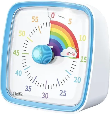 Produktbild von Visueller Timer, 60 Minuten Countdown Timer, Kinder Timer mit Regenbogen Muster, Schreibtisch Timer Kinder, für Haus Küche Klassenzimmer