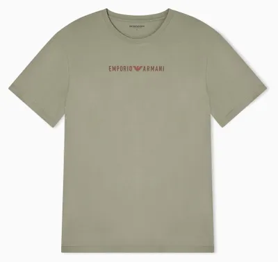 Produktbild von Herren Strukturiertes Logoband Rundhals T-Shirt Grau L