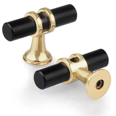Immagine prodotto di Set di 10 pomelli per mobili a forma di T in Nero-Oro