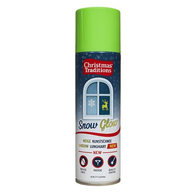 Produktbild von Snow Glow Kunstschnee Spray 150 ml – leuchtender Deko-Schnee, Glow-in-the-Dark, Weihnachts Deko für Fenster & Innenräume, wiederaufladbar,  EU