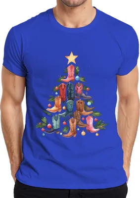 Produktbild von Stiefel Weihnachtsbaum - Weihnachten Weihnachtsgeschenk Christmas Herren T-Shirt, Blau, S