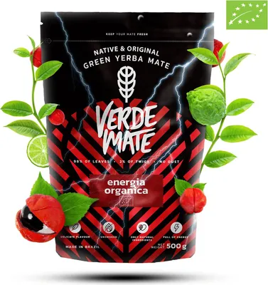 Produktbild von Verde Mate Green Energia Organica 500g – Bio Yerba Mate Tee mit Guarana, ohne Stängel, Brasilianisch
