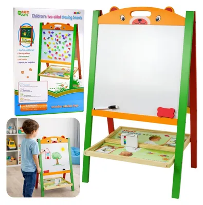Produktbild von Doppelseitige magnetische Lern-Kreidetafel 2-in-1-Marker